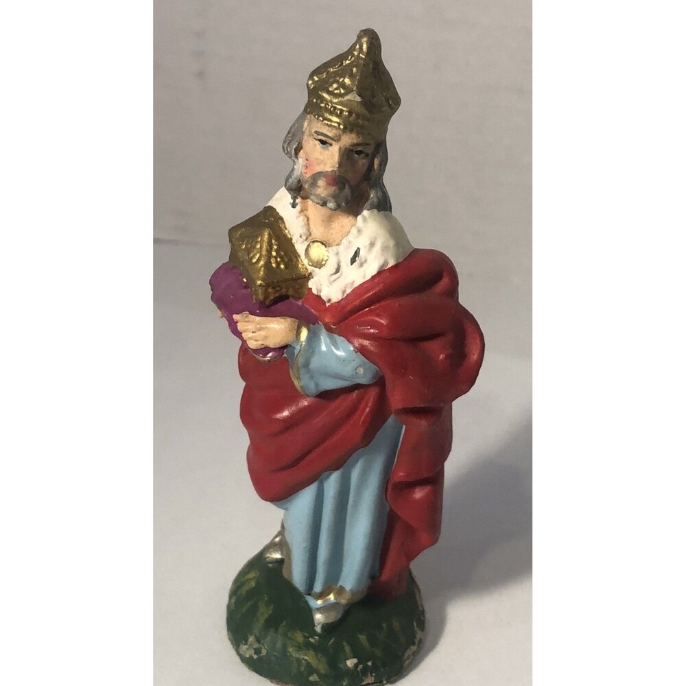 vintage nativity Wiseman Paper  Mache 5 1/2” H Made In Italy